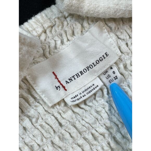 ~ By Anthropologie 0 Jumpsuit Linen Blend Cape Cod Crop Wide Leg Sleeveless - Picture 15 of 16